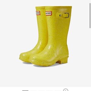 Size 2 yellow glitter Hunter Boots